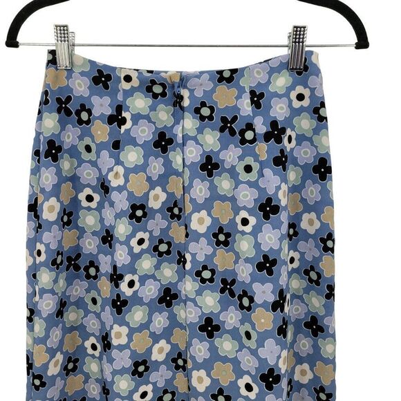 Vtg 90's Y2K Grunge Floral Maxi Skirt 5 Blue Flower Slits USA Phoebe - Picture 7 of 9